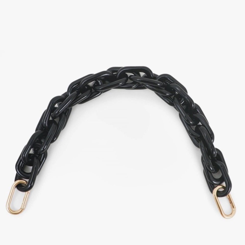 Clare V resin shorty strap chain black handbag purse handle